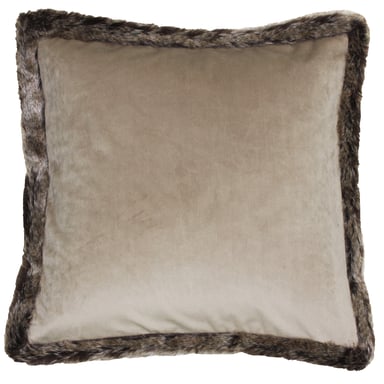 Paoletti Kiruna Velvet Faux Fur Trimmed Cushion Cover