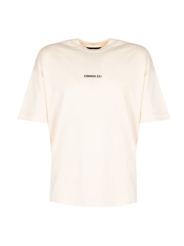 Les Hommes T-Shirt Happy Pictures Oversize Mannen beige