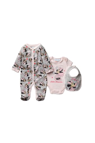 Minnie Mouse Print Cotton 3-Piece Baby Gift Set