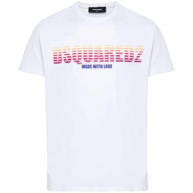Dsquared2 Cool Fit Made With Love Logo Wit T-shirt