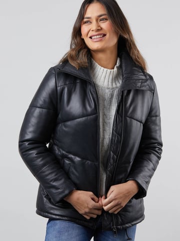 Parton Leather Padded Jacket in Black