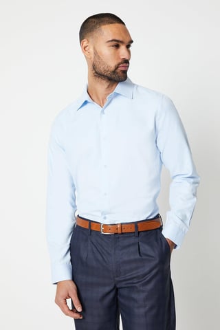Tailored Fit Herringbone Weave Shirt