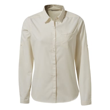 Craghoppers Dames/Dames Kiwi II Shirt met lange mouwen (Zeezout wit)