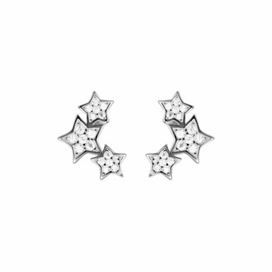Luxenter oorbellen, familie van oorbellen in 925 sterling zilver en gerhodineerde briljant zirkonia