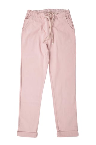 Tie Front Cotton Roll Hem Trousers