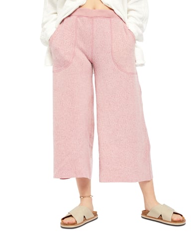 Free People Women's Sweatpants Pink Pull-On Crop Stretch