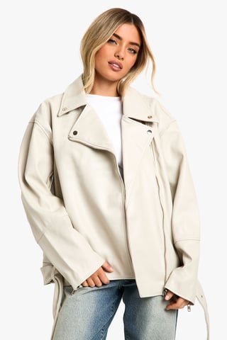 Super Oversized Belted Biker Jacket