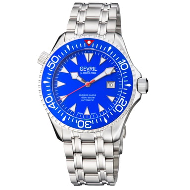 Gevril Men's Hudson Yards Blue Dial Stainless Steel Watch