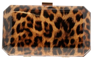Wynsors leonie kleine achthoekige clutch voor dames met luipaardprint