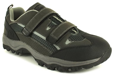 Mans gentlemans oefening grijs zwart hook and loop hikers comfy klittenband