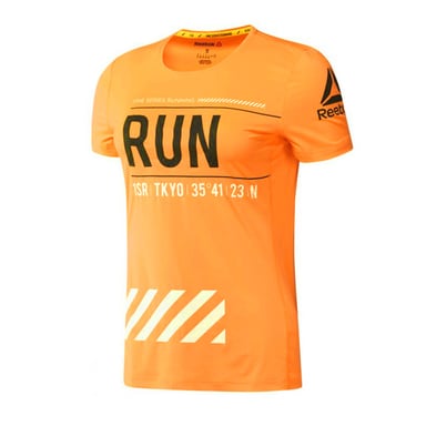 Reebok Dames Hardloop-T-shirt Neon Oranje Training Top Gym T-shirt BK1186
