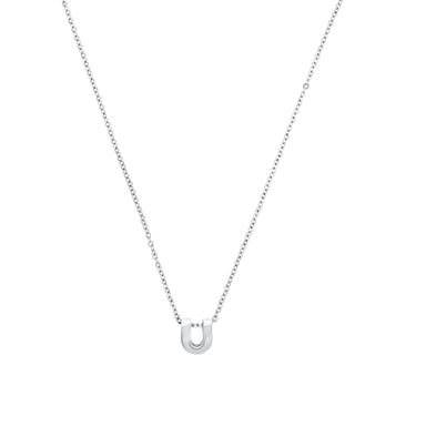 Amor Ketting met hanger Unisex, Roestvrij staal, U
