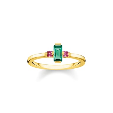 Thomas Sabo Dames Ring Stone Baguette Cut, Groen