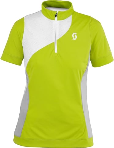 Scott Bikewear Womens Sky Top Shirt Sleeve T Shirt Zip Neck Green