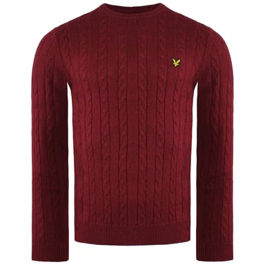 Lyle & Scott Kabel Heren Bourgondië Sweater