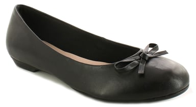 Nieuwe dames/dames zwart wide fit slip on