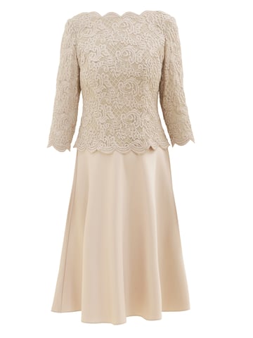 Sara Lace And Satin Mock Two-Piece Short Dress