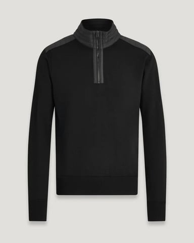 Belstaff Kilmington Mens Merino Wool Quarter Zip Jumper