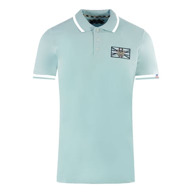 Aquascutum Londen Union Jack Lichtblauw Polo Hemd