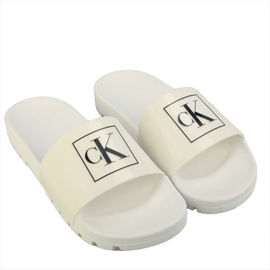 Dames Calvin Klein Retro Tennis Sliders in Wit