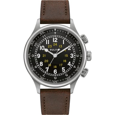 Bulova A-15 Piloot Heren Bruine Horloge 96A245