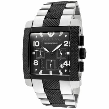Emporio Armani Herenhorloge Kwarts Zwart & Zilver
