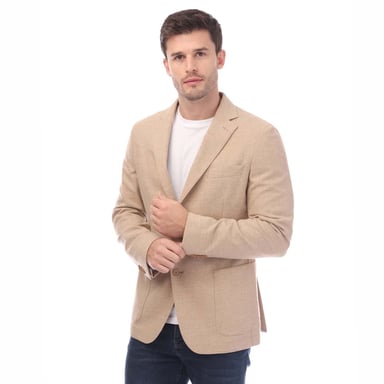 Heren Boss P-Hanry Slim-Fit blazerjasje in crème