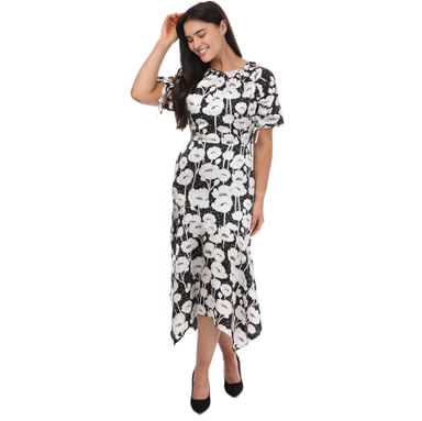 Ted Baker Abriee Midi-jurk met pofmouwen in zwart