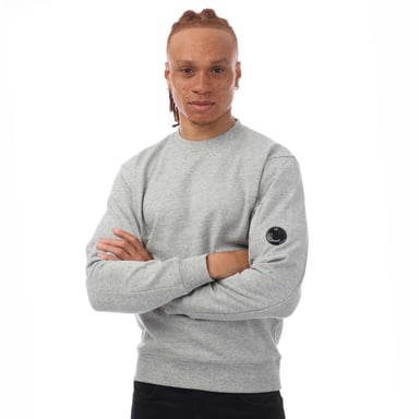 Heren C.P. Company Diagonal Raised Fleece Sweatshirt in Grijs