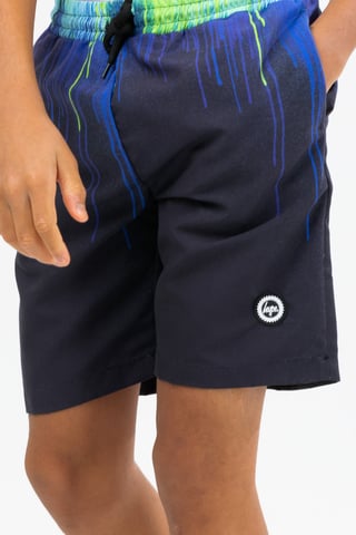 Hype Boys Black Pacific Drips Crest Swim Shorts
