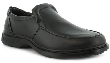 Heren heren zwart slip op breder passende casual schoenen