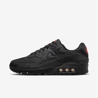 Nike Air Max 90 Heren Sportschoenen in Zwart/Zwart/Licht Crimson