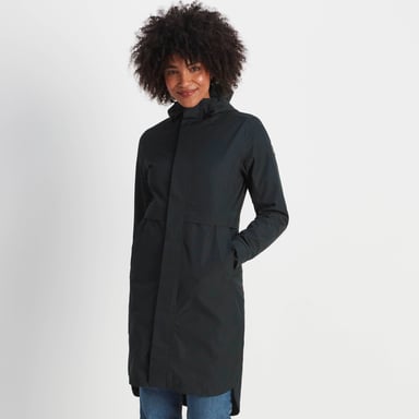 Saunter Womens Long Waterproof Jacket Black