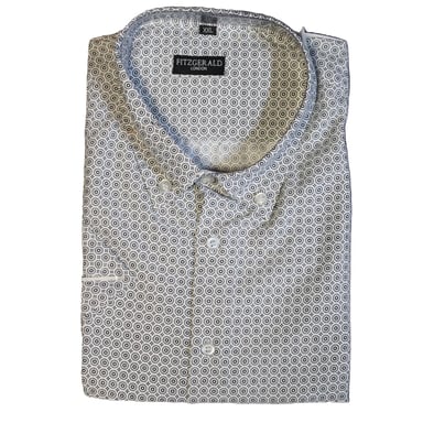 Men's Fitzgerald London Short Sleeve Shirt Plus Size with Trendy Sandy Circles Design