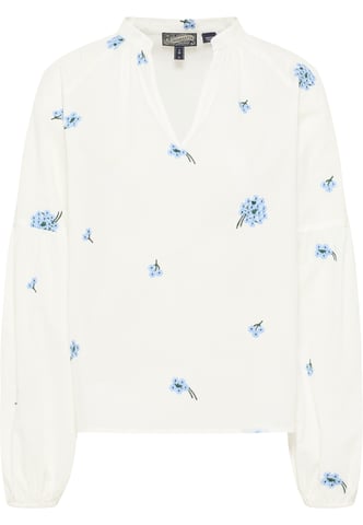 Dreimaster Tuniek Dames Wol Wit Blauw