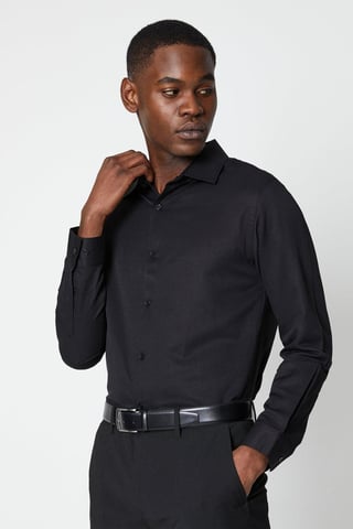 Tailored Fit Herringbone Weave Shirt