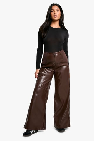 Maternity Over Bump Pu Wide Leg Trouser