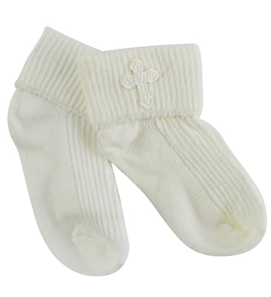 Baby doopsokken met maat 0-12 mnd - Room