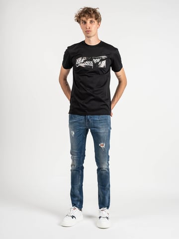 Les Hommes T-shirt Mannen zwart