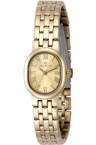Invicta Angel 48139 Dames Horloge - Quartz Uurwerk - Roestvrij Staal met gouden Wijzerplaat - 20mm