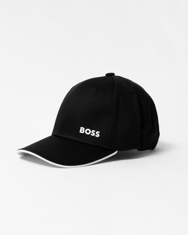 BOSS Green Bold herenpet met logoprint in keperkatoen