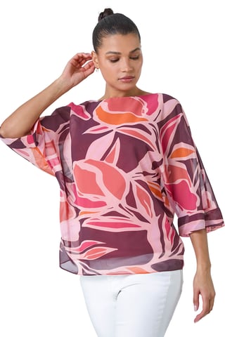 Floral Print Overlay Top