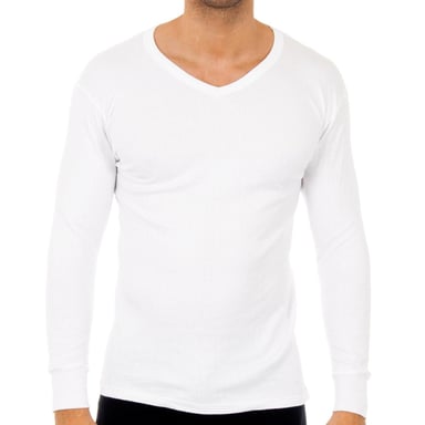 Heren thermoshirt met V-hals en lange mouwen 0209