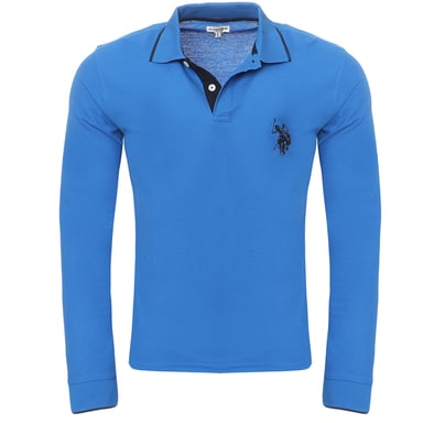 U.S. Polo Assn. Poloshirt met lange mouwen in Lichtblauw