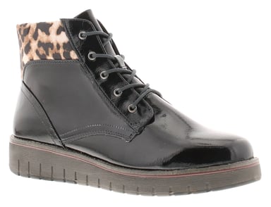 Marco Tozzi Womens Boots Ankle Mollie Lace Up navy patent