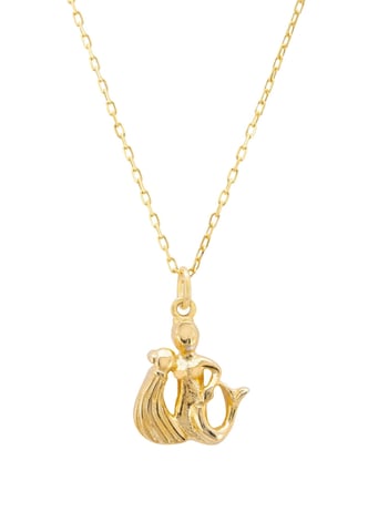 Zodiac Star Sign Necklace Gold Aquarius