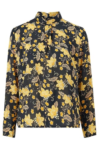 High Neck Floral Blouse