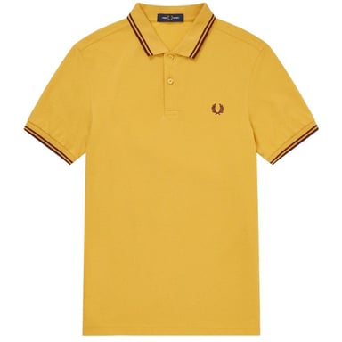 Fred Perry Twin Getipt M3600 480 geel poloshirt