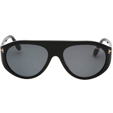 Tom Ford Smoke Lensed glanzende zwarte zonnebril