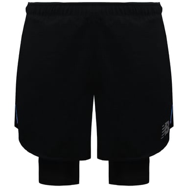 New Balance Q Speed 5inch Heren Zwart 2in1 Shorts
